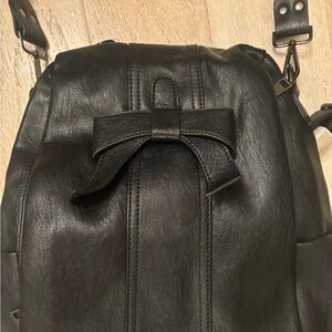 Black anti theft backpack purse